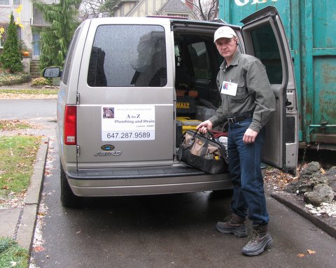 Certified plumber arrives to a Toronto home